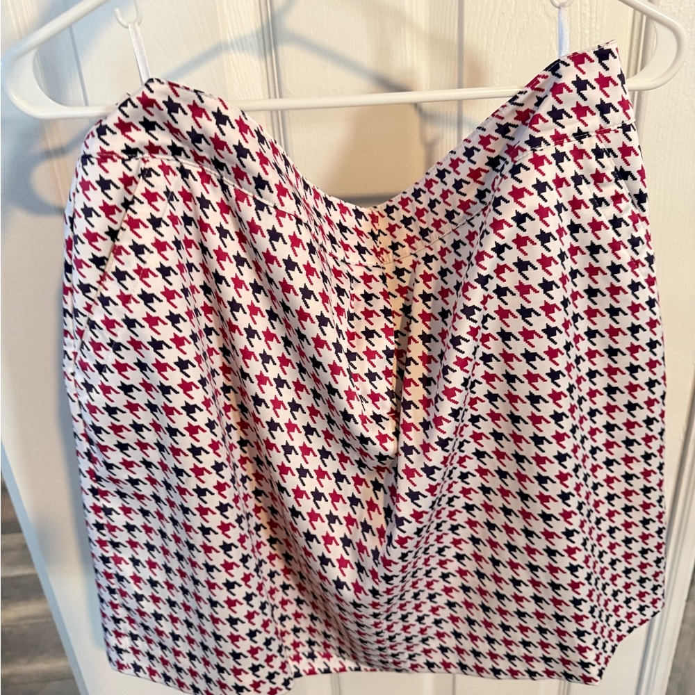 Izod Golf Houndstooth Skort: purple, navy, and white